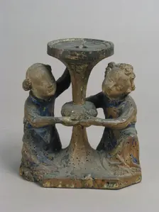 Candlestick Held by Two Angels, French, 14th century. Creator: Unknown