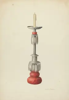 Candlestick (One of a Pair), c. 1941. Creator: Juanita Donahoo