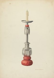 Candlestick (One of a Pair), c. 1941. Creator: Juanita Donahoo