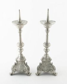 Candlestick (one of a pair), Liège, 19th century. Creator: P. J. Joiris
