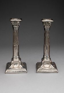 Candlestick (one of a pair), Staffordshire, 1810/20. Creator: Staffordshire Potteries