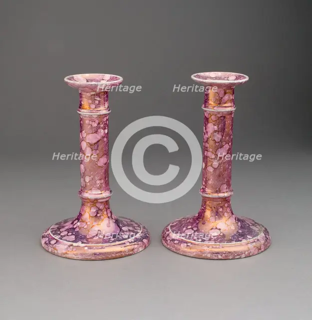 Candlestick (one of a pair), Sunderland, 1810/20. Creator: Unknown.