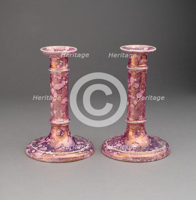 Candlestick (one of a pair), Sunderland, 1810/20. Creator: Unknown.