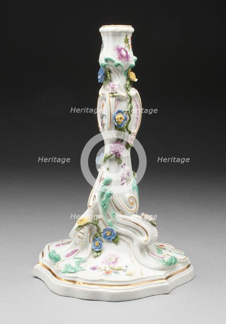 Candlestick, Meissen, 18th century. Creator: Meissen Porcelain.