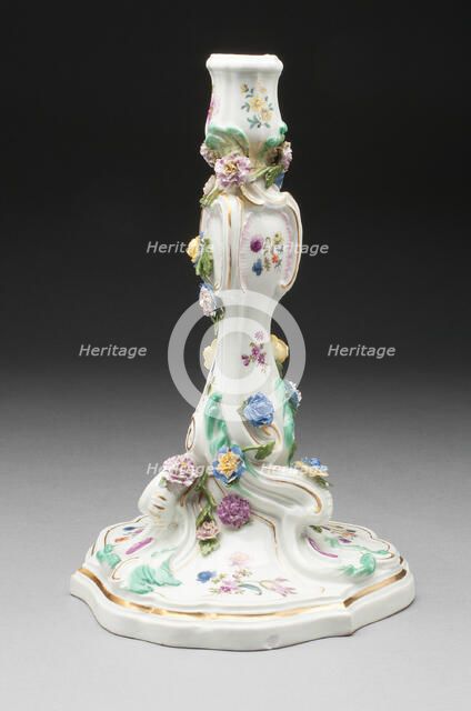 Candlestick, Meissen, 18th century. Creator: Meissen Porcelain.