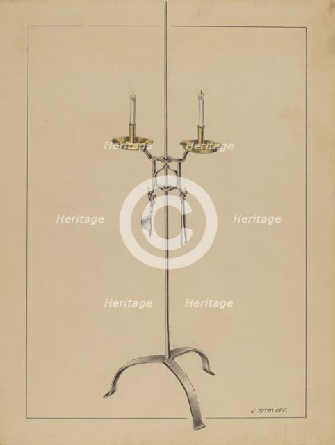 Candlestick Stand, c. 1936. Creator: Jack Staloff.