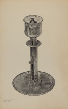 Candlestick/Whale Oil Lamp, c. 1939. Creator: Amelia Tuccio