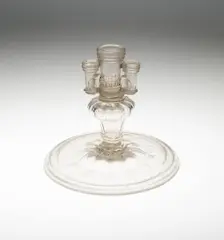 Candlestick with Three Nozzles, Bohemia, 18th century. Creator: Bohemia Glass