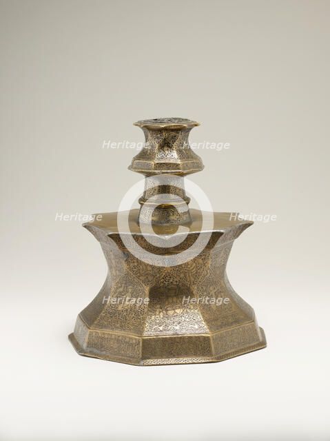 Candlestick with Figural Imagery, Iran or Iraq, first half 14th century. Creator: Unknown.