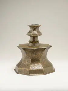 Candlestick with Figural Imagery, Iran or Iraq, first half 14th century. Creator: Unknown