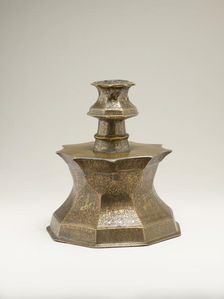 Candlestick with Figural Imagery, Iran or Iraq, first half 14th century. Creator: Unknown
