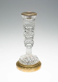 Candlestick with Madonna and Child, Bohemia, c. 1835/40. Creator: Bohemia Glass