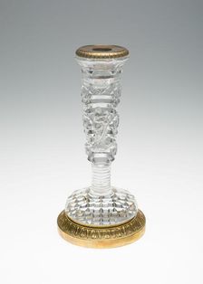 Candlestick with Madonna and Child, Bohemia, c. 1835/40. Creator: Bohemia Glass