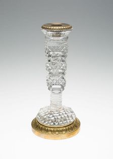 Candlestick with Madonna and Child, Bohemia, c. 1835/40. Creator: Bohemia Glass