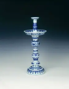 Candlestick with Ming style decoration, Qing dynasty, Qianlong period, China, 1736-1795. Creator: Unknown