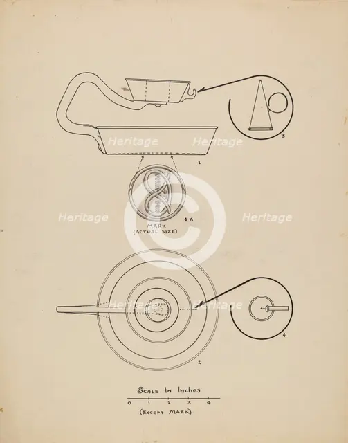 Candlestick with Snuffer, 1935/1942. Creator: Francis Law Durand.