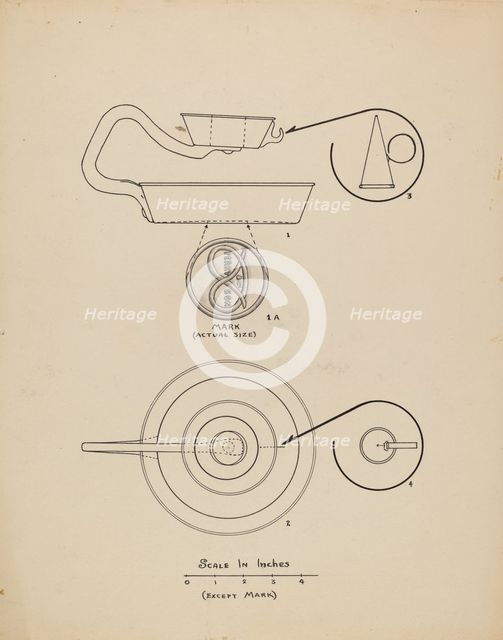 Candlestick with Snuffer, 1935/1942. Creator: Francis Law Durand.