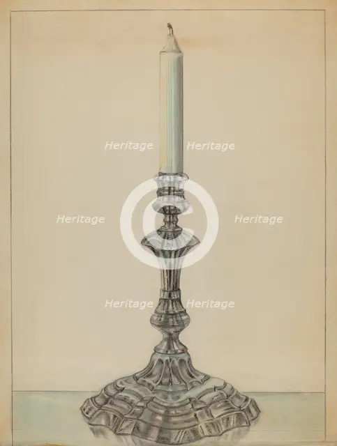 Candlesticks, c. 1937. Creator: Leo Drozdoff.