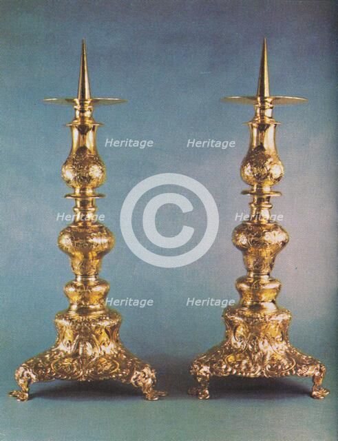 'Candlesticks, c.1662', 1953. Artist: Unknown.