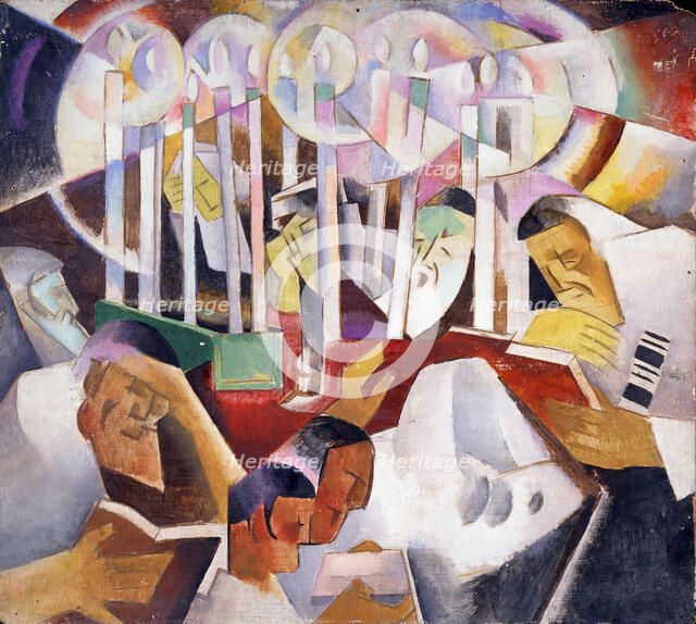 Candles and figures. Artist: Baranov-Rossiné, Vladimir Davidovich (1888-1942)