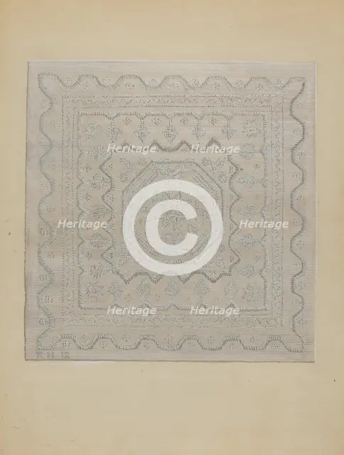 Candlewick Coverlet (Woven), 1935/1942. Creator: Jules Lefevere.