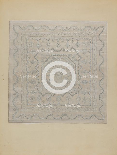 Candlewick Coverlet (Woven), 1935/1942. Creator: Jules Lefevere.