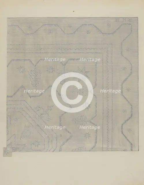 Candlewick Coverlet (Woven), c. 1936. Creator: Jules Lefevere.