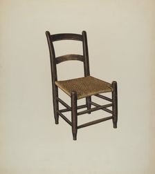 Cane Bottom Chair, c. 1942. Creator: Laurette Gauthier