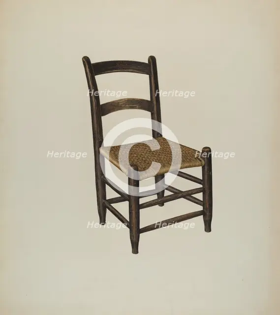 Cane Bottom Chair, c. 1942. Creator: Laurette Gauthier.