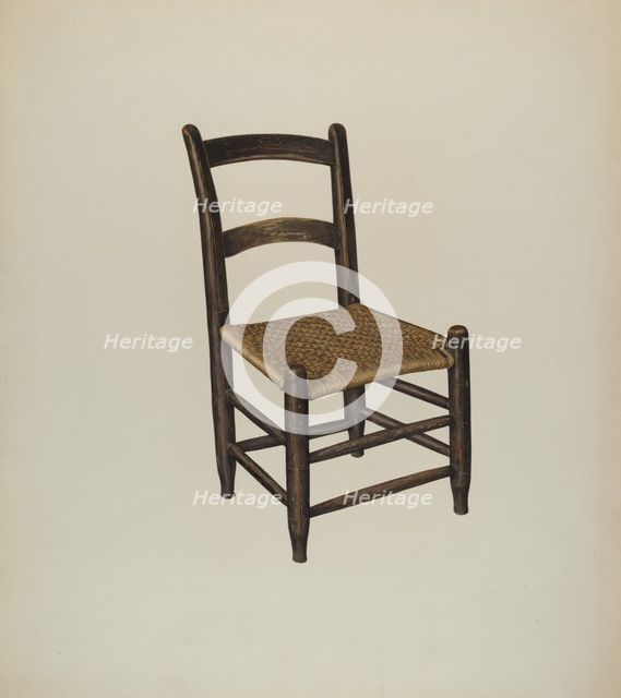 Cane Bottom Chair, c. 1942. Creator: Laurette Gauthier.