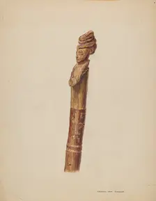 Cane Head or Handle, 1935/1942. Creator: Francis Law Durand