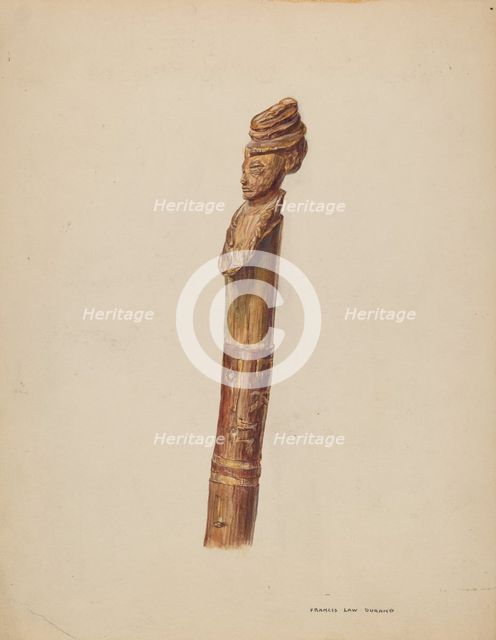 Cane Head or Handle, 1935/1942. Creator: Francis Law Durand.