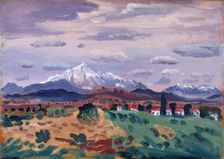 Canigou in snow 1908-1914. Creator: James Dickson Innes