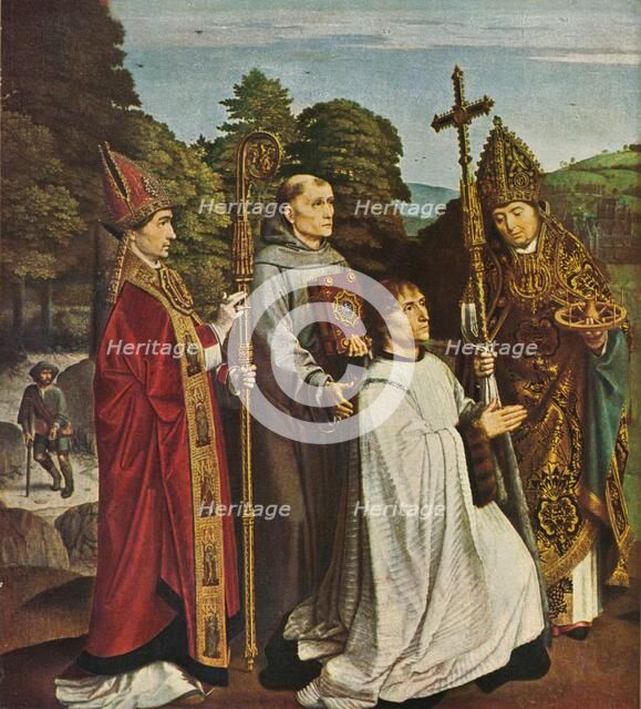 'Canon Bernardijn Salviati and Three Saints', 1501, (1909). Artist: Gerard David.