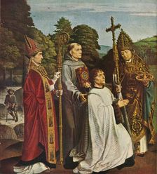 Canon Bernardijn Salviati and Three Saints 1501, (1909). Artist: Gerard David