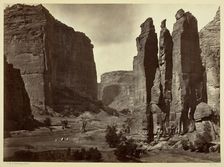 Cañon de Chelle, Walls of the Grand Cañon, about 1200 feet in height, 1873. Creator: Tim O'Sullivan