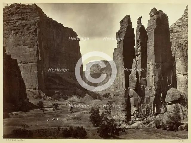Cañon de Chelle, Walls of the Grand Cañon, about 1200 feet in height, 1873. Creator: Tim O'Sullivan.