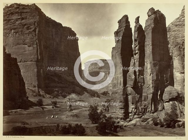 Cañon de Chelle, Walls of the Grand Cañon, about 1200 feet in height, 1873. Creator: Tim O'Sullivan.