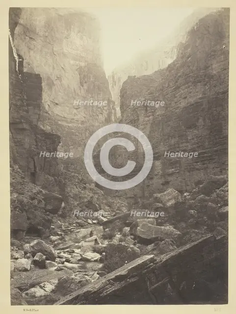 Cañon of Kanab Wash, Colorado River, Looking North, 1872. Creator: William H. Bell.