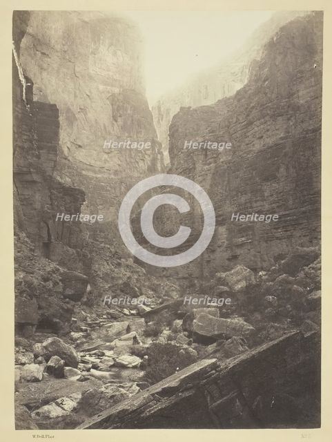 Cañon of Kanab Wash, Colorado River, Looking North, 1872. Creator: William H. Bell.