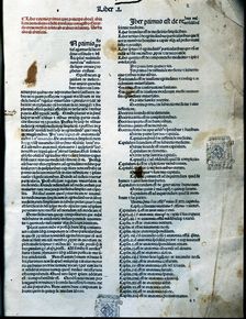 Canon of Medicine, page of Book I of the Latin edition 1490, work by Avicenna