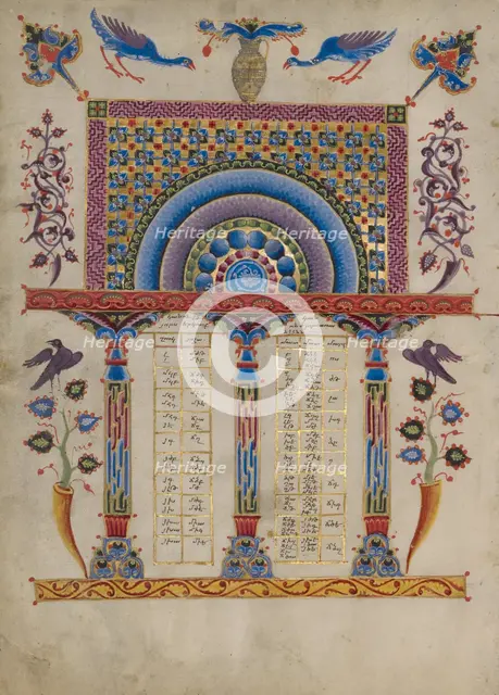 Canon Table Page; Zeyt'un Gospels, 1256. Creator: T'oros Roslin.