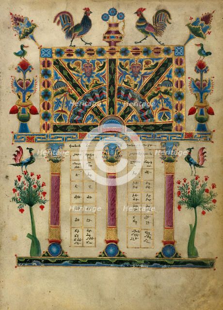 Canon Table Page; Zeyt'un Gospels, 1256. Creator: T'oros Roslin.