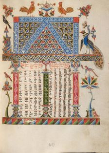 Canon Table Page; Bible, 1637-1638. Creators: Malnazar, Aghap'ir