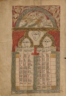 Canon Table Page; Gospel Book, 1386. Creator: Unknown