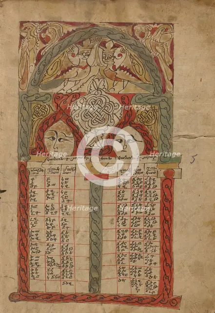 Canon Table Page; Gospel Book, 1386. Creator: Unknown.