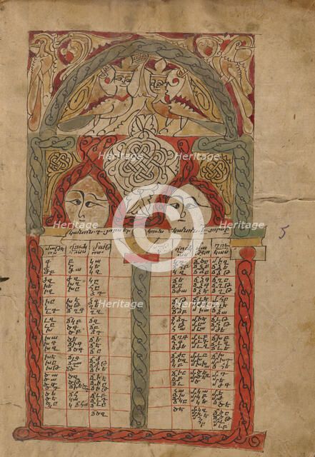 Canon Table Page; Gospel Book, 1386. Creator: Unknown.