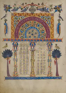 Canon tables from the Zeyt'un Gospels, 1256. Creator: T'oros Roslin