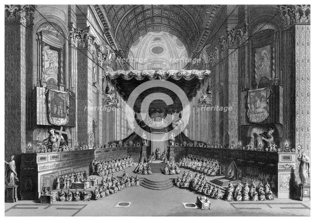 'Canonization of Saints in St Peter's Church, Rome'.Artist: T Brown