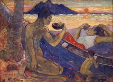 Canoe; Tahitian Family (Te vaa), 1896. Creator: Paul Gauguin